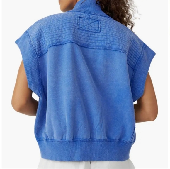 Free People Tolly Cotton Fleece Short Sleeve Jacket - Picture 3 of 5